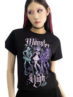 KILLSTAR x Monster High Alumni Tour shrunken tee NWOT